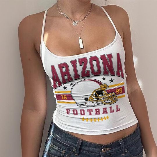 Arizonna Crop Tank Top, Cute Cropped Athletic Tank, Trendy Game Day Sleeveless Shirt