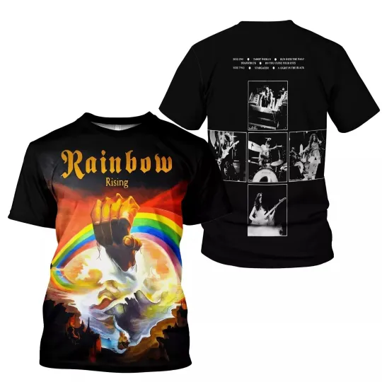 Discover Rising Rainbow Music Band 3D T-Shirt, Album Cover Shirt