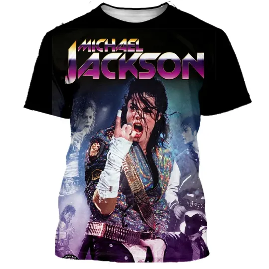 Michael Jackson King of Pop RIP Rap Style 3D T-Shirt