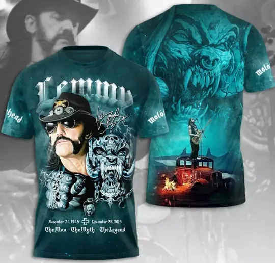 Discover Lemmy Kilmister X Motor head 3D T Shirt Gift