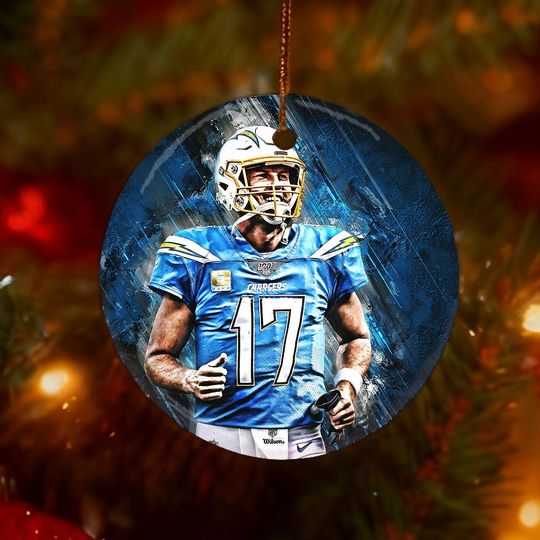 Discover Los Angeles Chargers #17 Player Double Sided Ceramic Ornament, football Fan Christmas Decor, Football Gift