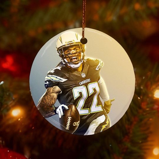 Discover football Chargers #22 Player Double sided Ceramic Christmas Ornament, Funny Football Gift Keepsake