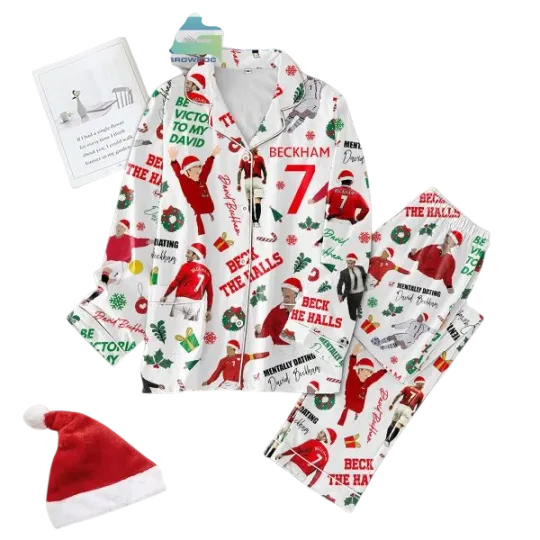 Discover David Beckham Beck The Halls Christmas Pajamas Set