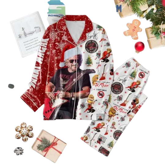 Discover Sammy Hagar Red Rocker In Christmas Pajamas Set