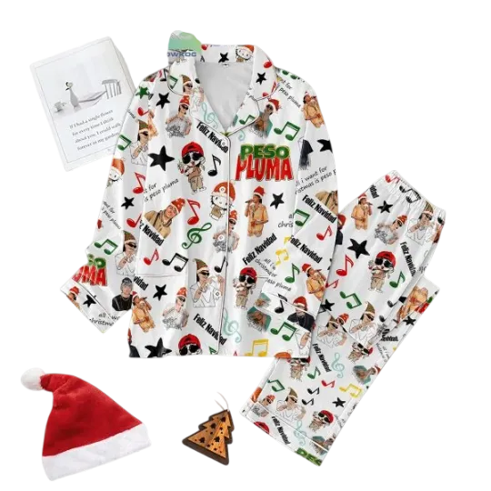 Discover Peso Pluma Feliz Navidad Christmas Pajamas Set