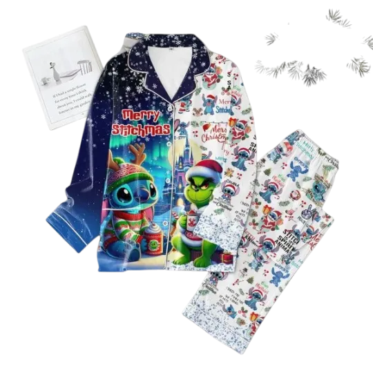 Discover Stitch And Lilo Merry Stitchmas Merry Christmas Pajamas Set