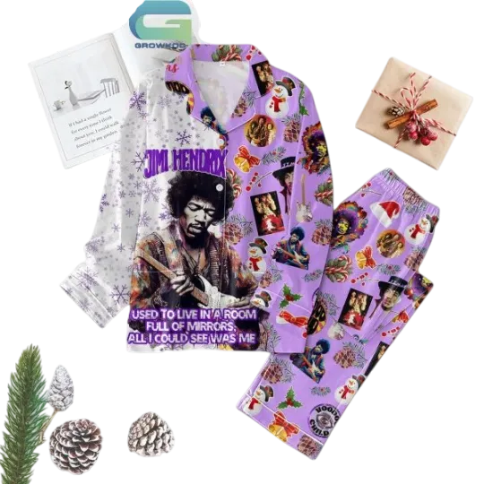 Discover Jimi Hendrix I Used To Live In A Room Full Of Mirrors Christmas Pajamas Set