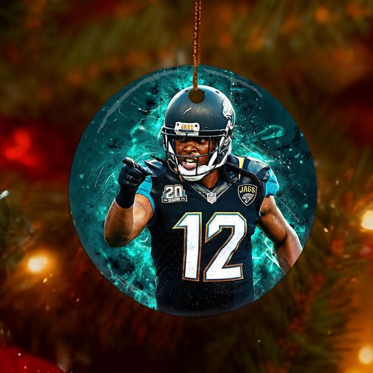 Discover Christmas football Jacksonville Jaguars #12 Double sided Ceramic Ornament, Football Fan Gift, Unique Keepsake for Sports Enthusiasts