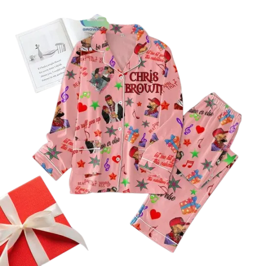 Chris Brown Ruff You Up Valentine Pajamas Set