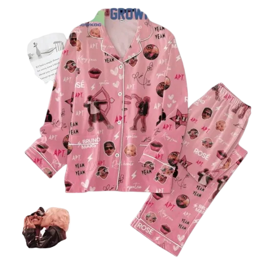 Discover Bruno Mars Apt With Rose Christmas Pajamas Set