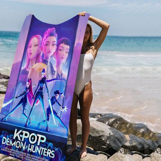 Discover Popular Anime K-Pop D-demon H-hunters Big Microfiber Beach Towels Quick Dry Towel Sand Beach Towels Pool Towel For Travel Swim