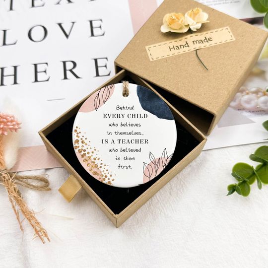 Discover Teacher Memory Ceramic Keepsake Ceramic, Teacher Gift, Thank You Gift for Teacher, End of Year Teacher Appreciation, Thank You Ornament