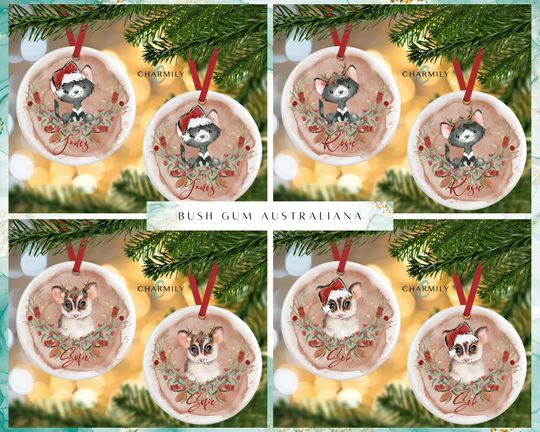 Discover Bush Gum Australiana | Ceramic Christmas Ornament | Personalised | Ceramic Tree Decoration
