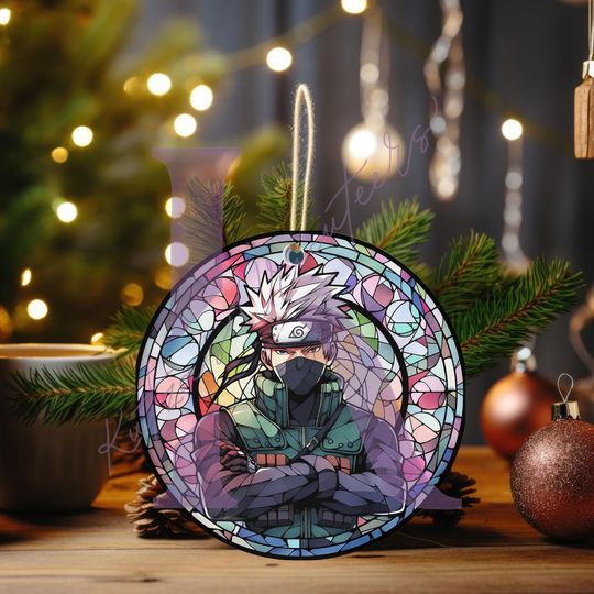 Discover Anime Character Ceramic Ornament, Christmas Tree Decoration, 2-Sided Print, Holiday Gift Idea, Festive Ornament, Kakashi