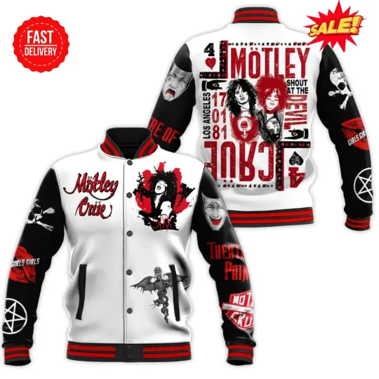 Discover Mötley Crüe Music Baseball Jacket For Fan