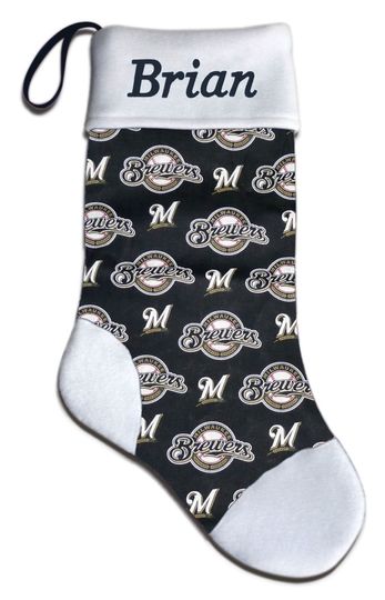 Discover Personalized MLB Milwaukee Brewers Baseball Christmas Stocking Embroidered