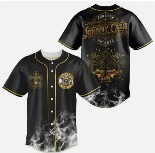 Johnny Cash baseball jersey hot tour 2025 3D