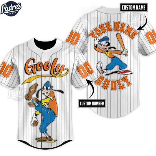 Discover Custom Name And Number Disney Goofy Baseball Jersey
