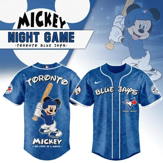 Discover Mickey Mouse Toronto Blue Jay Baseball Jersey - Night Game Design