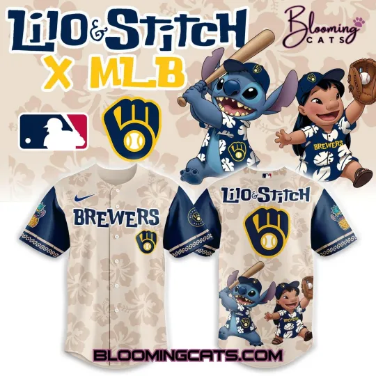 Discover Milwaukee Brewer x Lilo n Stitch 2025 Baseball Jersey