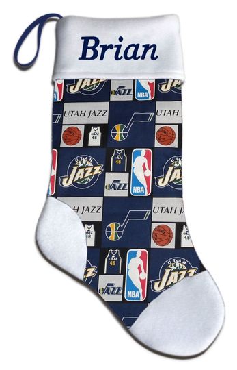 Personalized Utah Basketball Christmas Stocking Embroidered