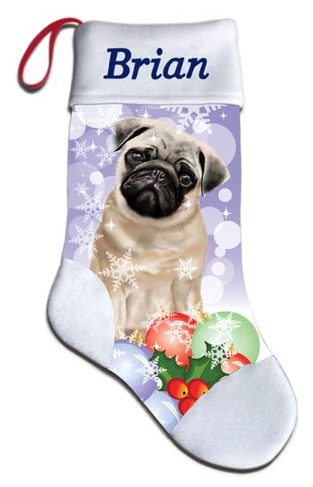 Discover Personalized Pug Dog Lover Christmas Stocking Holiday Gift
