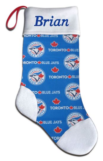 Personalized Toronto BJ Baseball Christmas Stocking Embroidered
