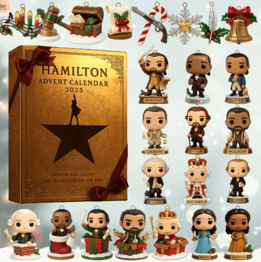 Discover Hamilton Advent Calendar 2025, 24-Day Christmas Countdown, Musical Ornaments, Acrylic Blind Box