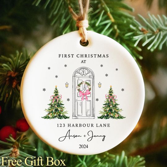 Discover Our New Home Christmas Ornament, First Christmas New Home Ornament, House Address Ornament, Our Our First Home Keepsake, First Home 2024
