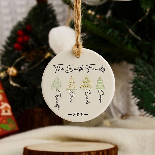 Discover Personalised Christmas Bauble,Custom 2025 Family Christmas Ornament,Famliy Tree Buable,Christmas Tree Decoration,Family Keepsake,Xmas Gift
