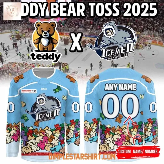 Discover Personalized Jacksonville IceMen Our Teddy Bear Toss 2025 Hockey Shirt Men's