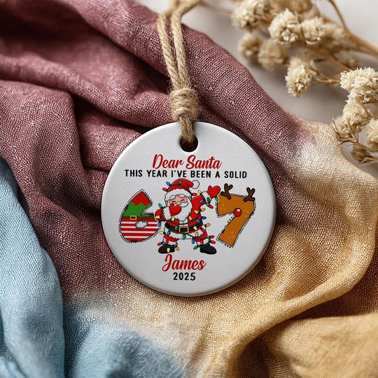 Discover Custom Seven 67 Christmas 2025 Ceramic Ornament, Six Seven Boy Christmas Ornament, Teenager Tween Ornament Gen Alpha, Printed 2 Sides