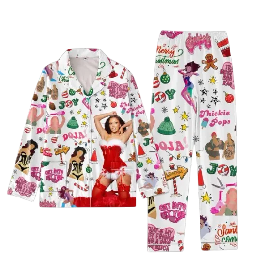 Discover Doja Merry Christmas Juicy Thickie Pajamas Set for Adults