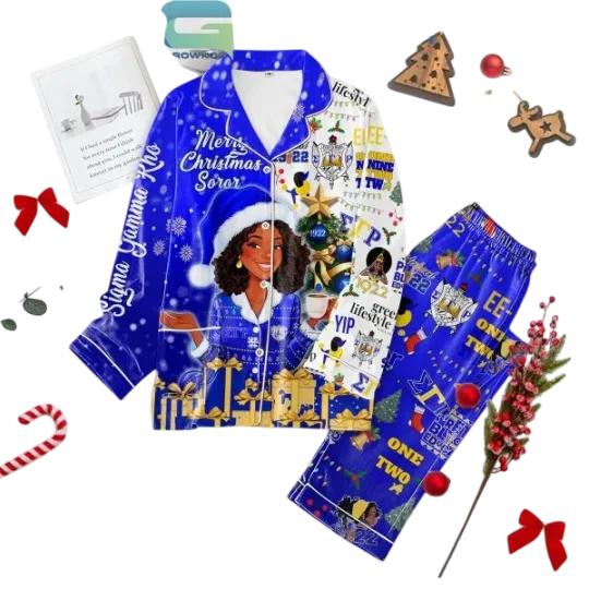 Sigma Gamma Rho Christmas Pajamas Set for Adults