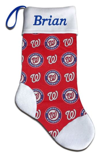 Personalized Washington Baseball Christmas Stocking Embroidered