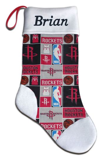 Personalized Houston Basketball Christmas Stocking Embroidered