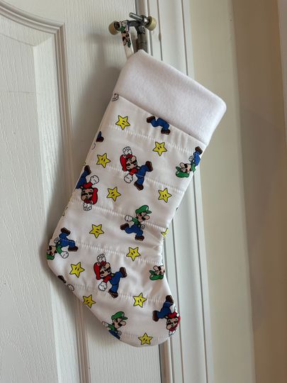 Mario Cart/Luigi Christmas Stocking Handmade Ready to Personalize