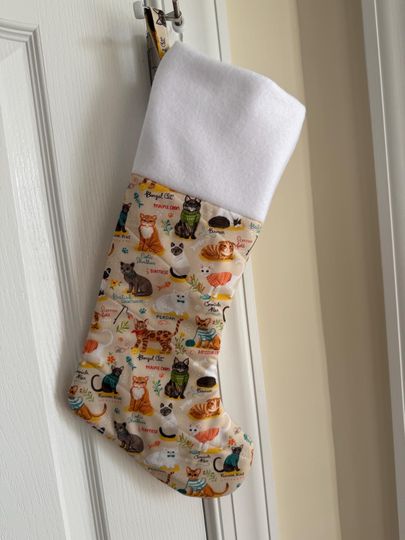 Discover Cats Christmas Stocking Handmade Ready to Personalize
