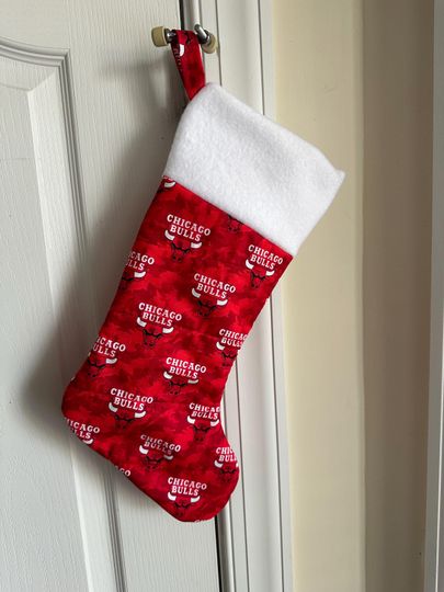 Discover Chicago Bulls Christmas Stocking Handmade Ready to Personalize