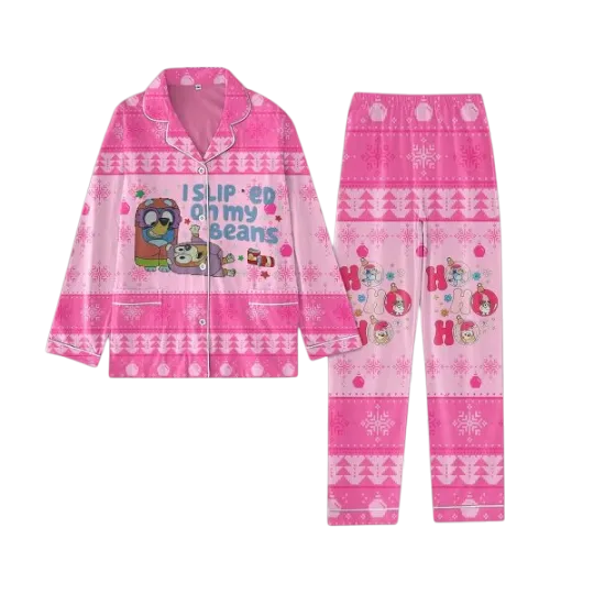 BlueyDad I Slipped On My Beans Christmas Pajamas Set