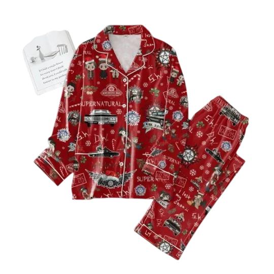 Discover Supernatural Winchester Family Christmas Happy Holiday Pajamas Set