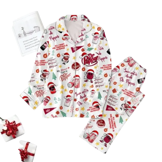 Save Water Drink Dr Pepper Christmas Pajamas Set