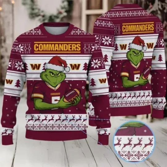 Discover Commanders funny character Football Team Ugly Christmas Sweater