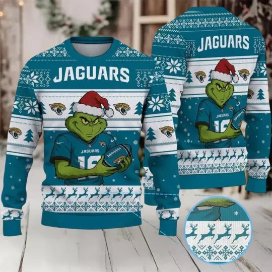 Discover funny character Jaguars Football Team Ugly Christmas Sweater