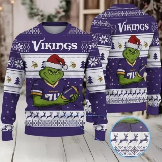 Discover funny character Vikings Football Team Ugly Christmas Sweater