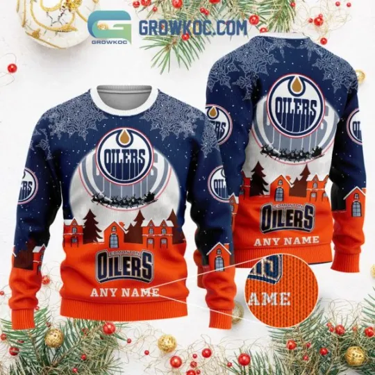 Discover Custom Edmonton Oiler NHL Merry Christmas Ugly Sweater