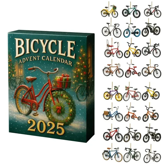 Discover Acrylic Advent Calendar Bicycle Themed 24 Days Christmas Pendants
