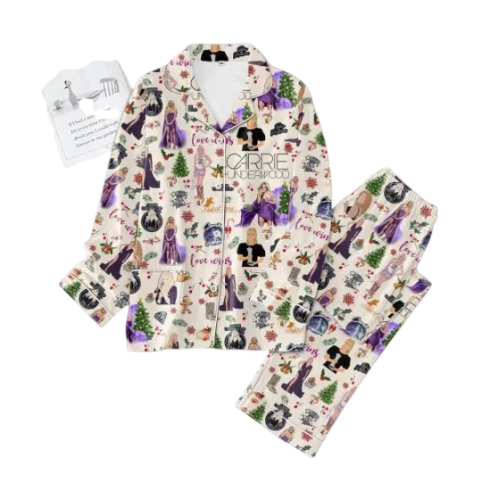 Discover Carrie Underwood Love Wins Merry Christmas Pajamas Set