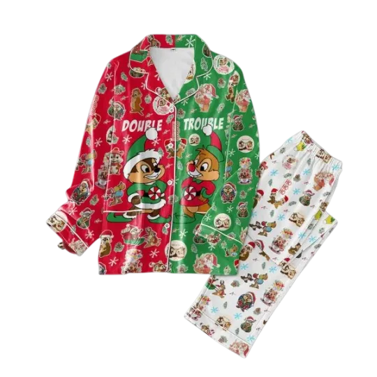 Chip Dale Rescue Rangers Christmas Pajamas Set for Adults