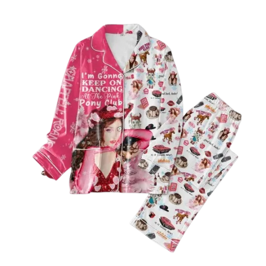 Chappell Roan Going Keep On Dancing At The Pink Pony Club Pajamas Set